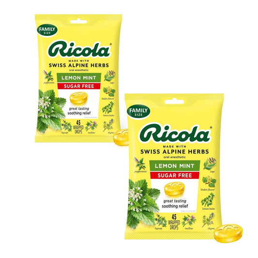 Ricola Cough Drops - Sugar Free Lemon Mint - 45ct (2 pack)