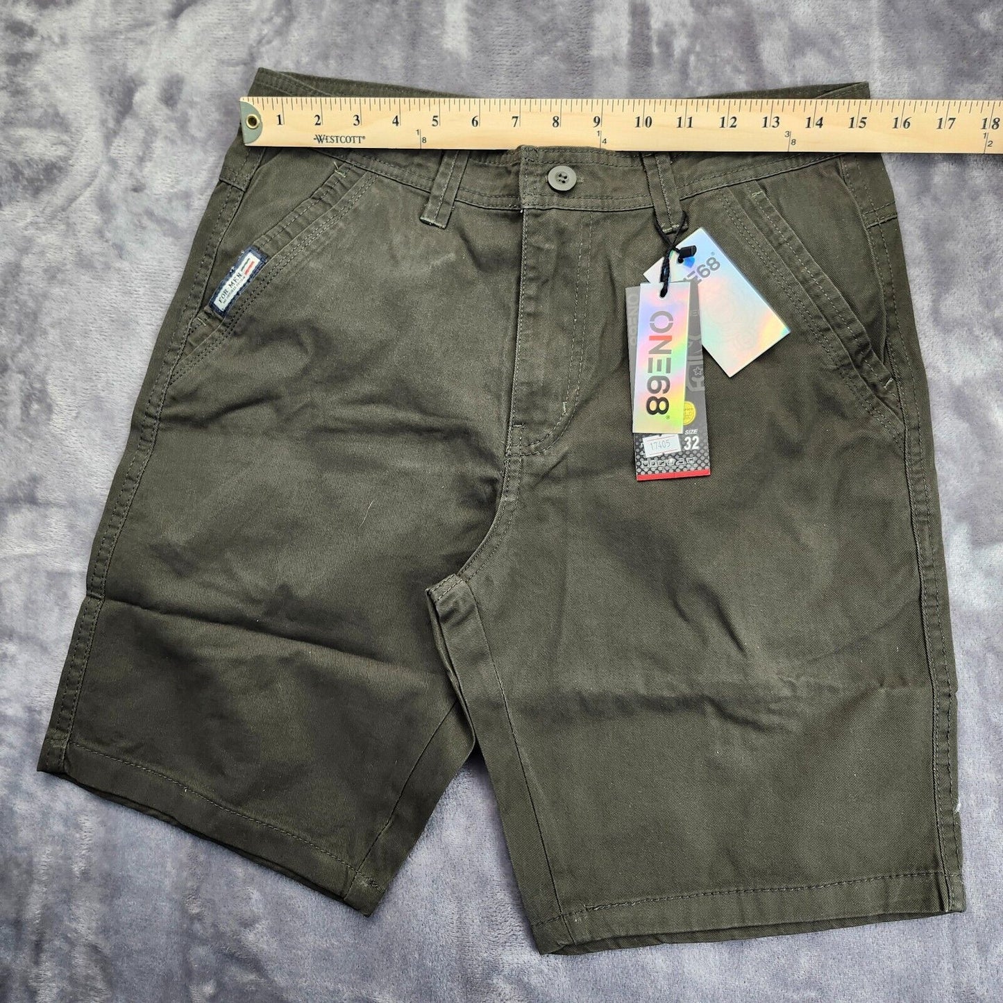 Men’s Pocket Zipper Denim Cargo Shorts Size 32