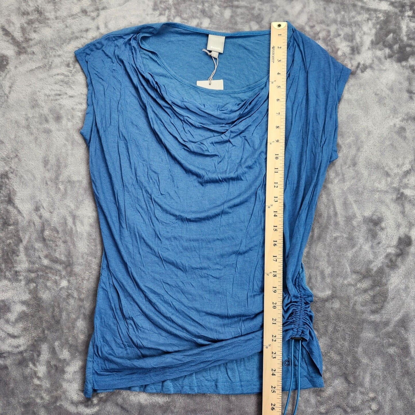 NWT Bench Urban Wear Womens Blue Tank top with draped neck sm