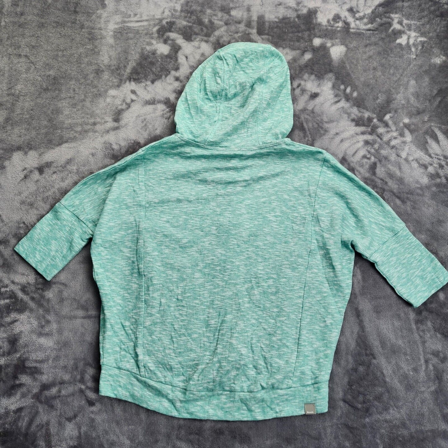 Bench Urbanwear Womens Teal Zip up Hoodie Dolman 3/4 sleeve Small