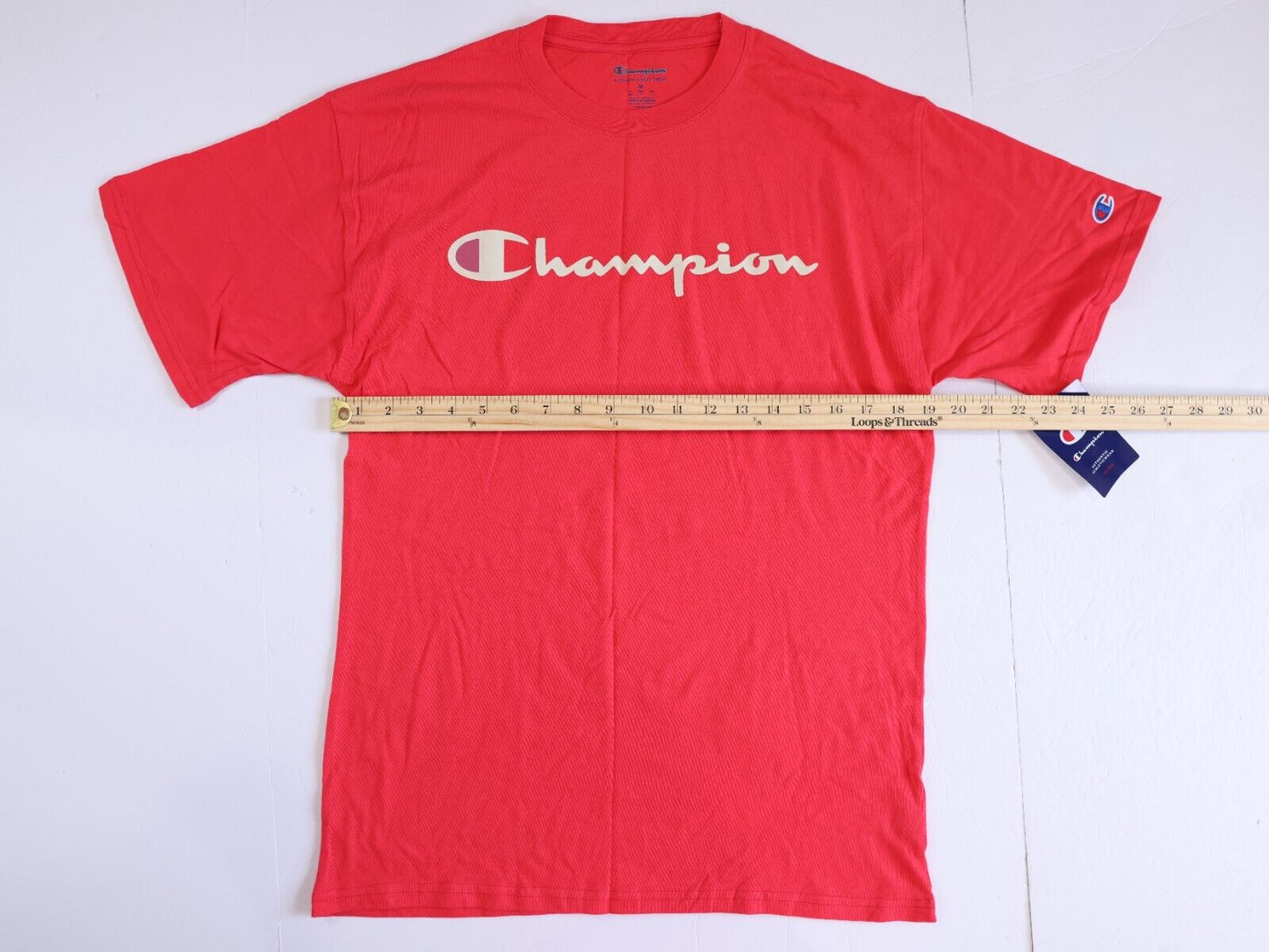 Champion T-Shirt Men's Jersey Tee Classic Fit Script Logo Size Medium