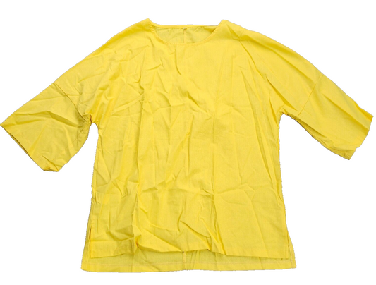 Womens Yellow 3XL Linen Shirt with 1/2 Sleeves Summer Tops