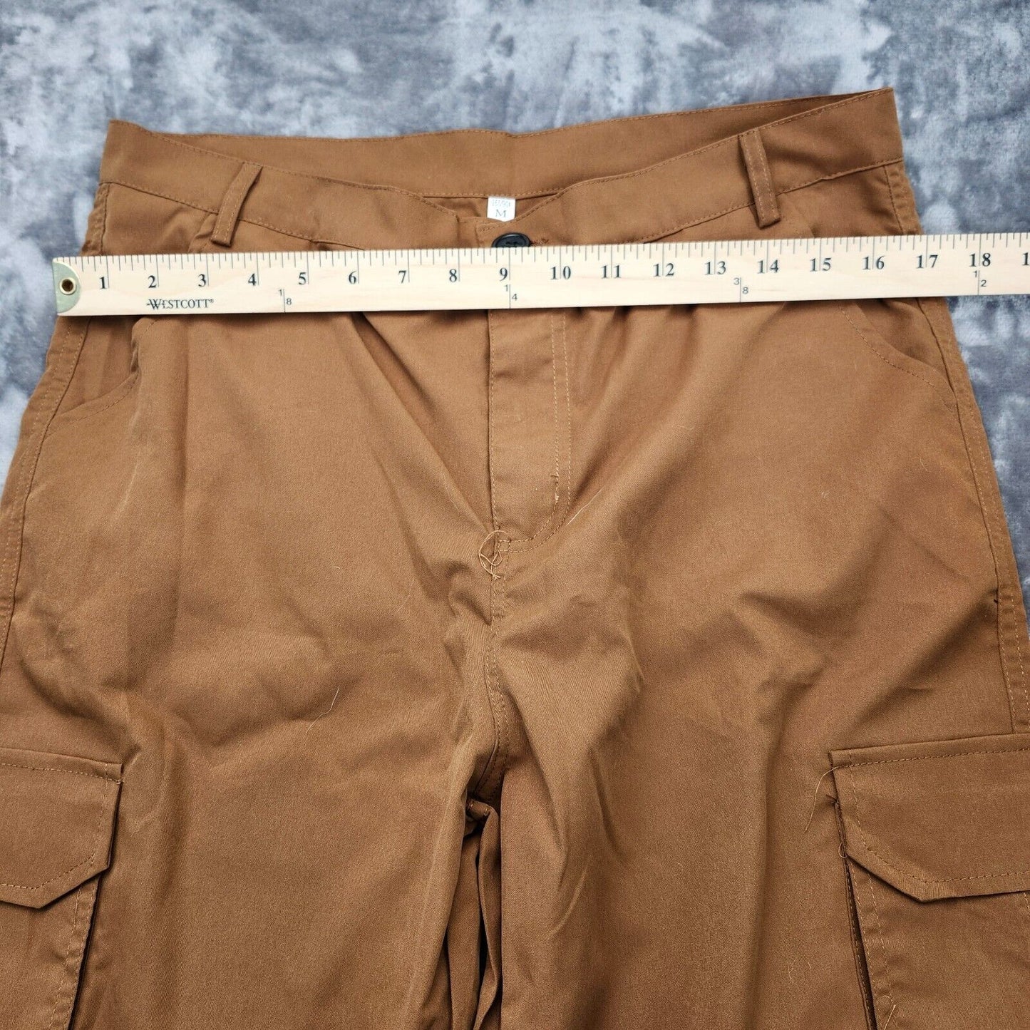 Men Casual Straight Leg Pants with Pockets for Office Dark Brown M