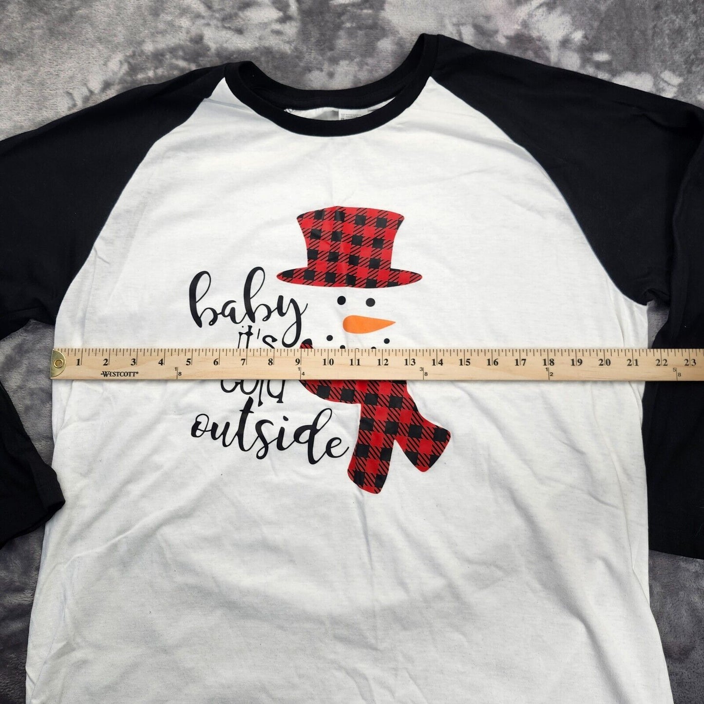 Unisex Baby It's Cold Outside Cute Snowman in Plaid Print 2XL