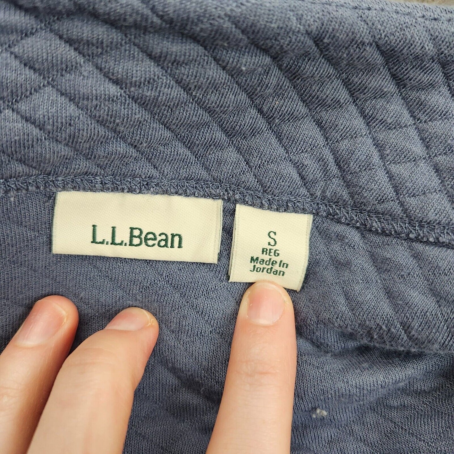 L.L. Bean Large Women’s SoftLight Quilted Top Cardigan in Vintage Indigo Small