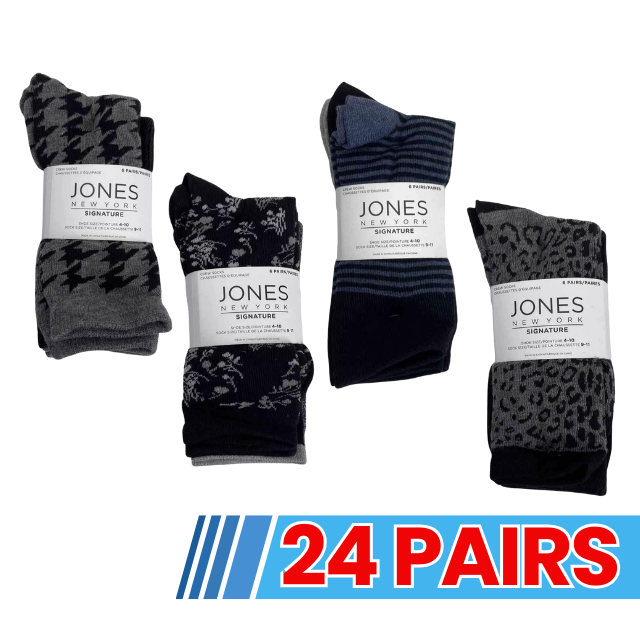 Jones New York Signature Socks 24 Pack, Sock Size:9-11, Shoe Size:4-10