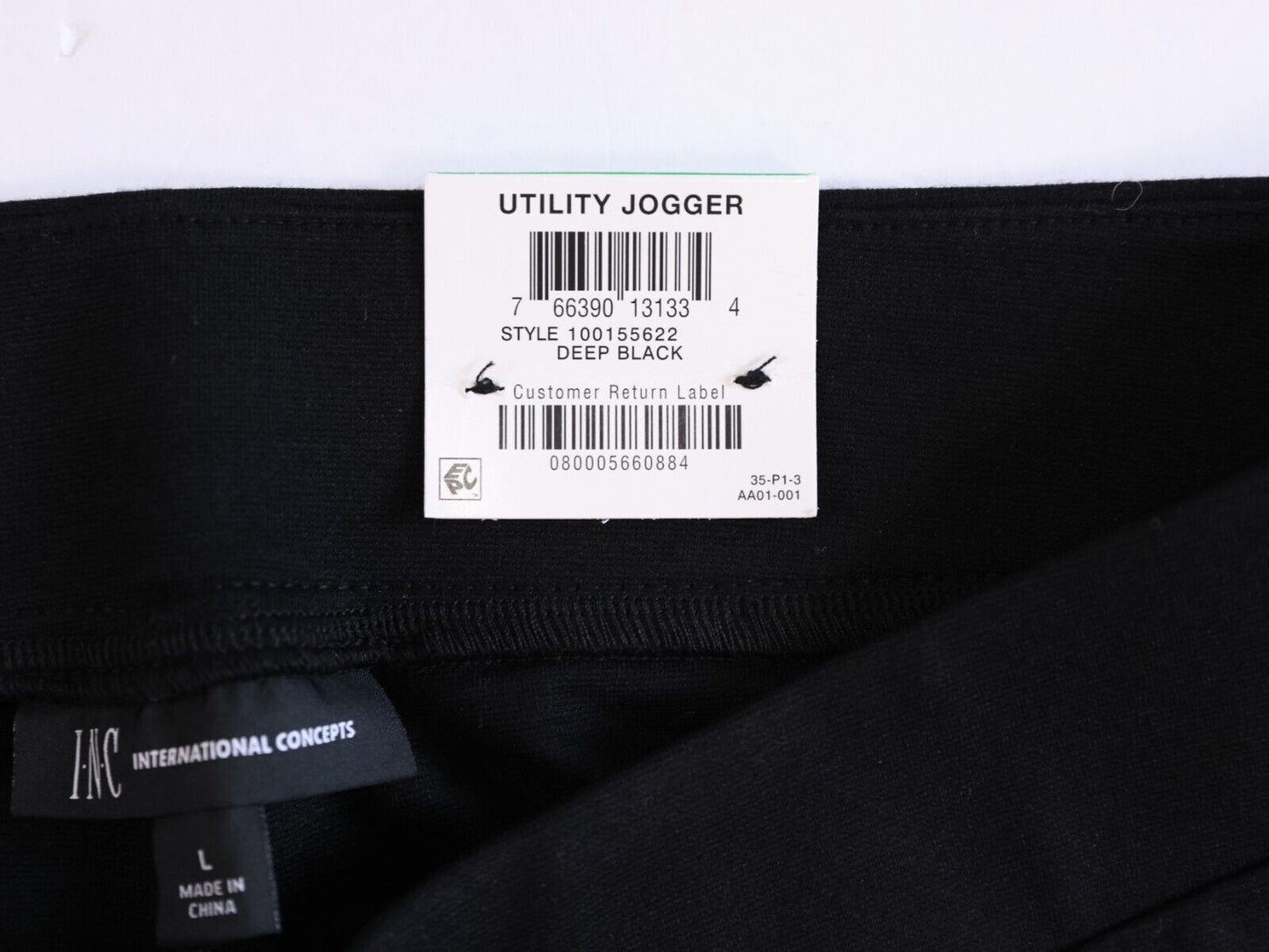 NWT INC International Concepts Womens black Utility Jogger pants Size Large