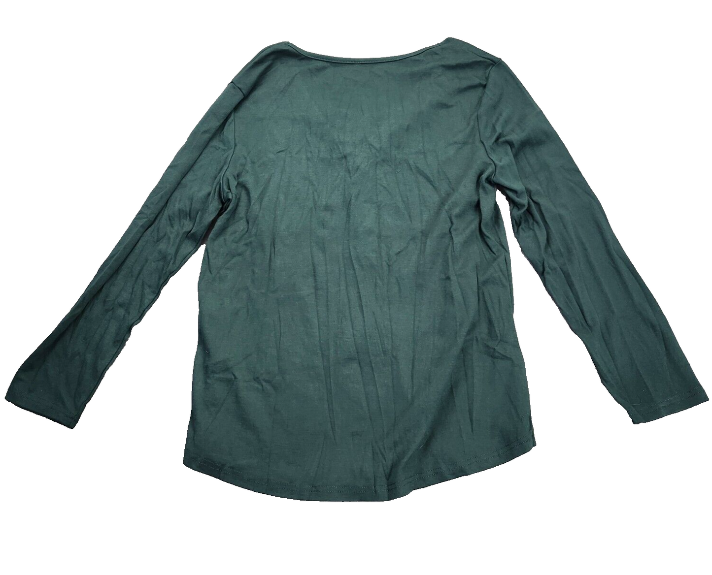 Women's Lace Up Long Sleeve Top Green Size Large