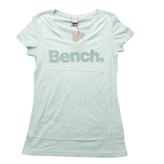 Bench Urban Wear Womens V-neck T-Shirt Size Small Blue/Green