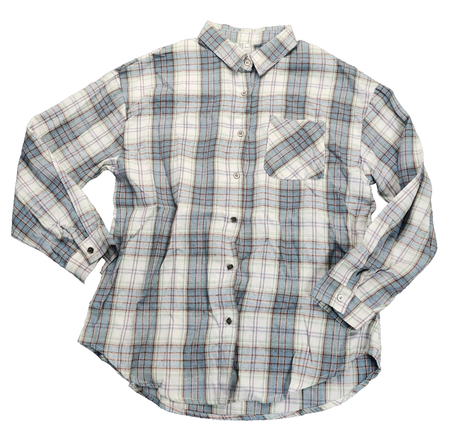 Men's Plaid Button Down Shirt Size Large