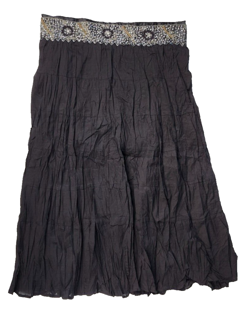 Citicraze Casualwear Inc womens XL BLack Crinkle Maxi Skirt