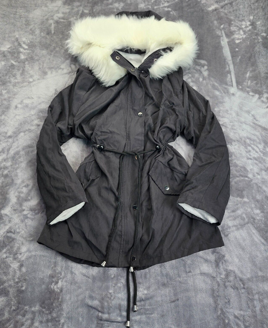 Womens Winter Parka with Faux Fur Lining Size Large