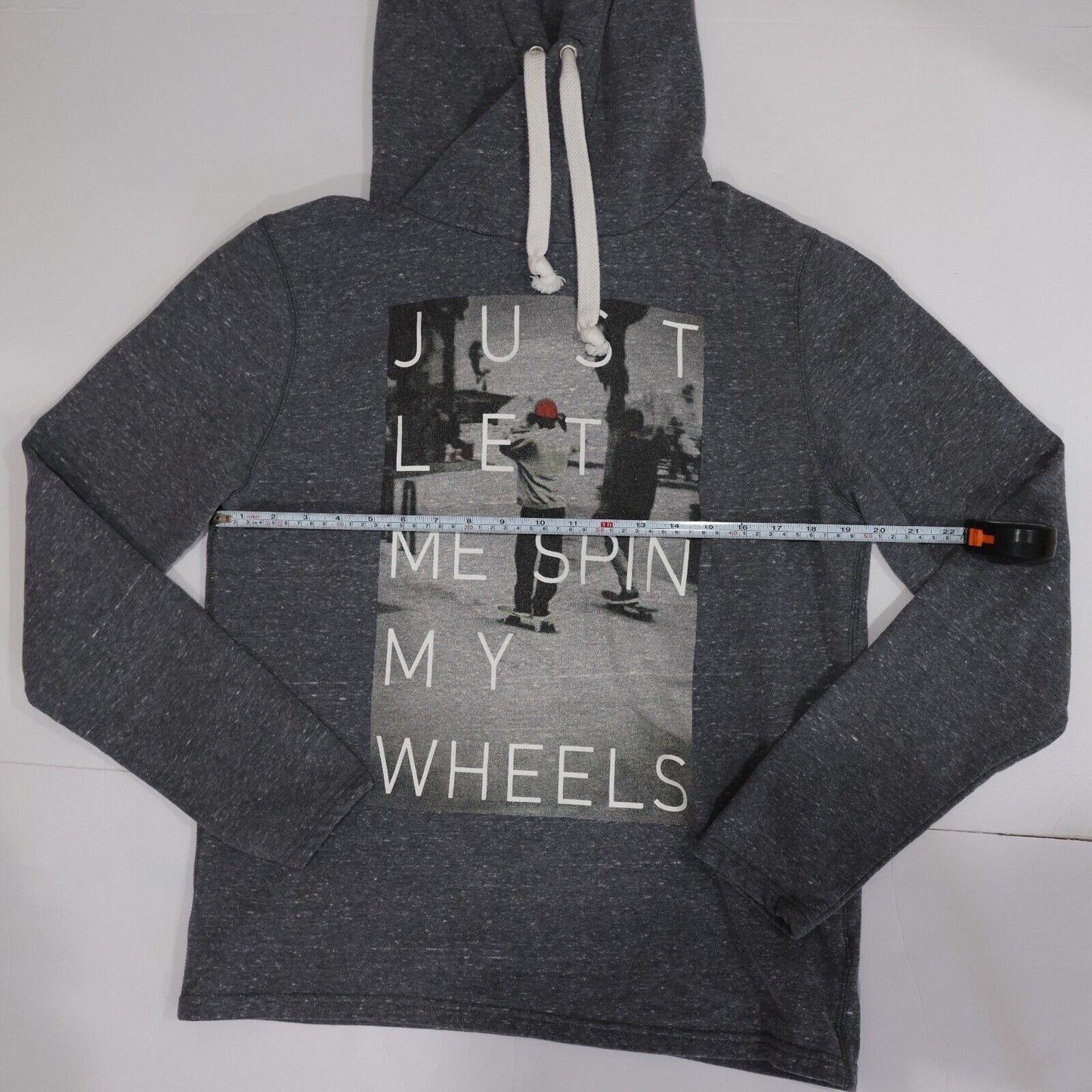 H&M DIVIDED Mens Hoodie Gray Just Let ME Spin My Wheels Size M