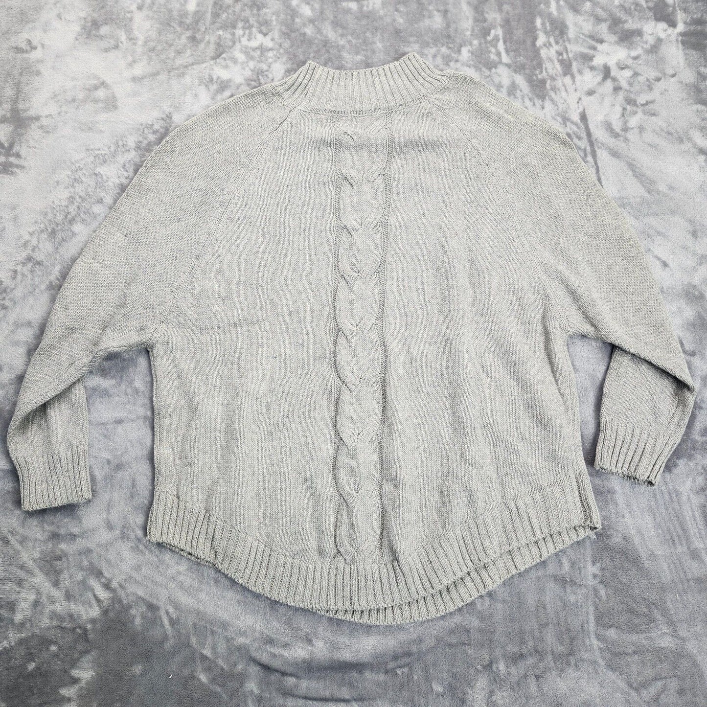 Womens Knit Sweater Gray 3/4 sleeve size Medium