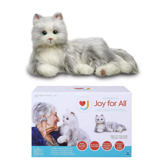 Joy 339192 Companion Pet Cat - Silver with White Mitts