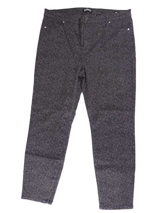 Buffalo by David Bitton Womens Hanna jeans 16/36 Gray and Black Animal Print