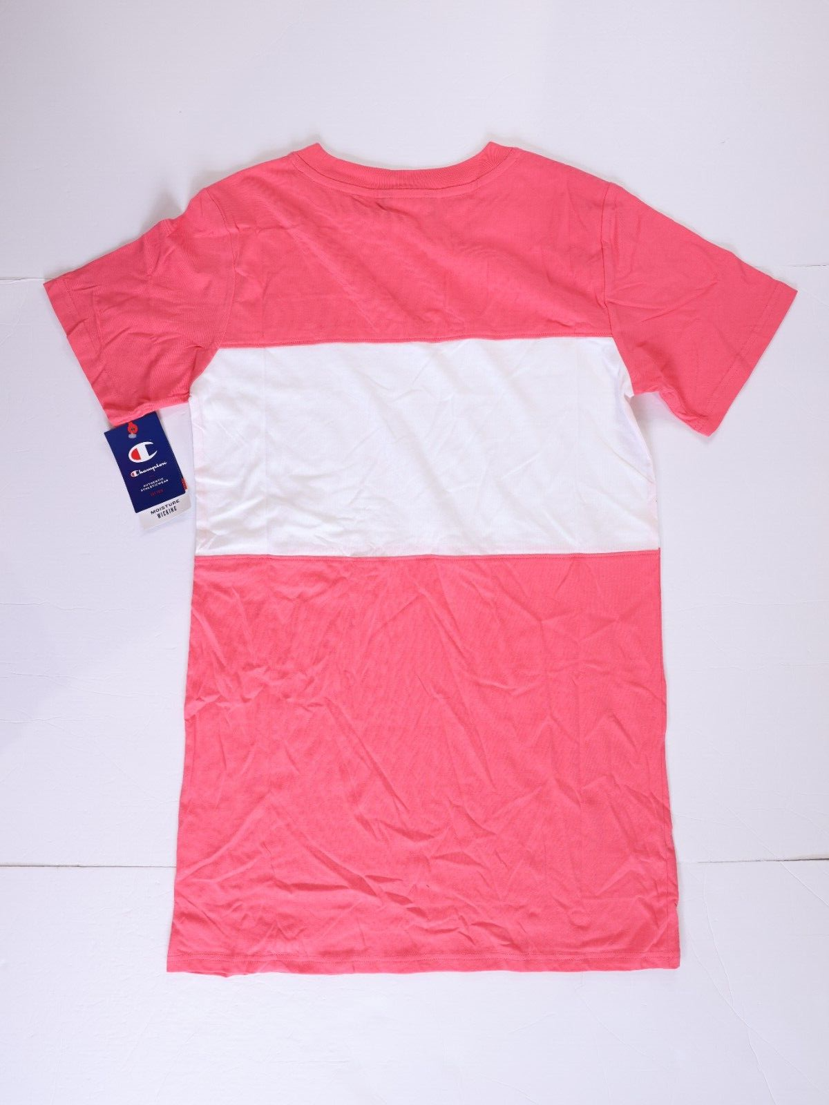 NEW Champion Womens Pink and White Tee Shirt dress Size S