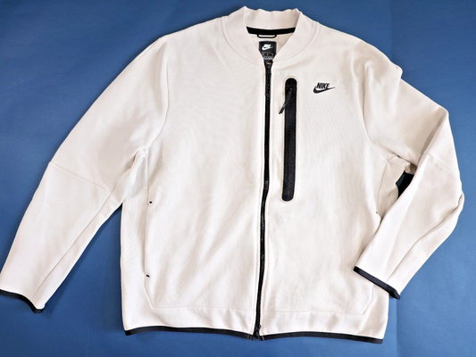 Nike Zip Up Jacket White / Beige with Black Accent Size XL