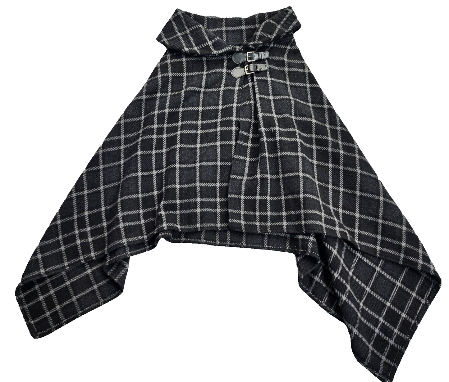 Lauren Ralph Lauren Womens Wool blend Plaid Poncho Coats with belt accent