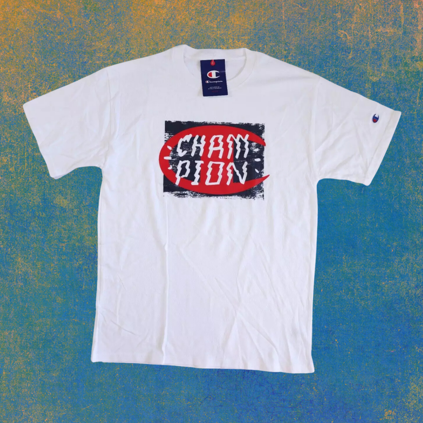 Champion NWT Men’s Size M Classic White 100% Cotton Graphic Logo T-Shirt Tee