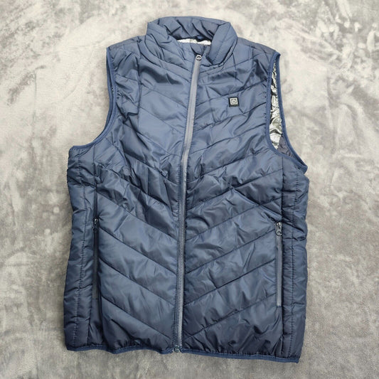 Heated Vest for Men and Women Heated Jacket Warm Windproof Winter Blue Medium