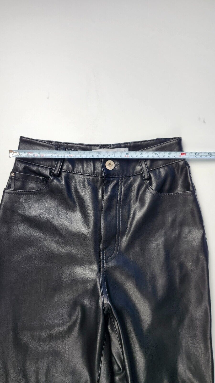 Zara Straight Leg Faux Vegan Leather Pants Black Size 2