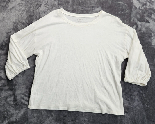 Loft Outlet Womens Long Sleeve White Top Small