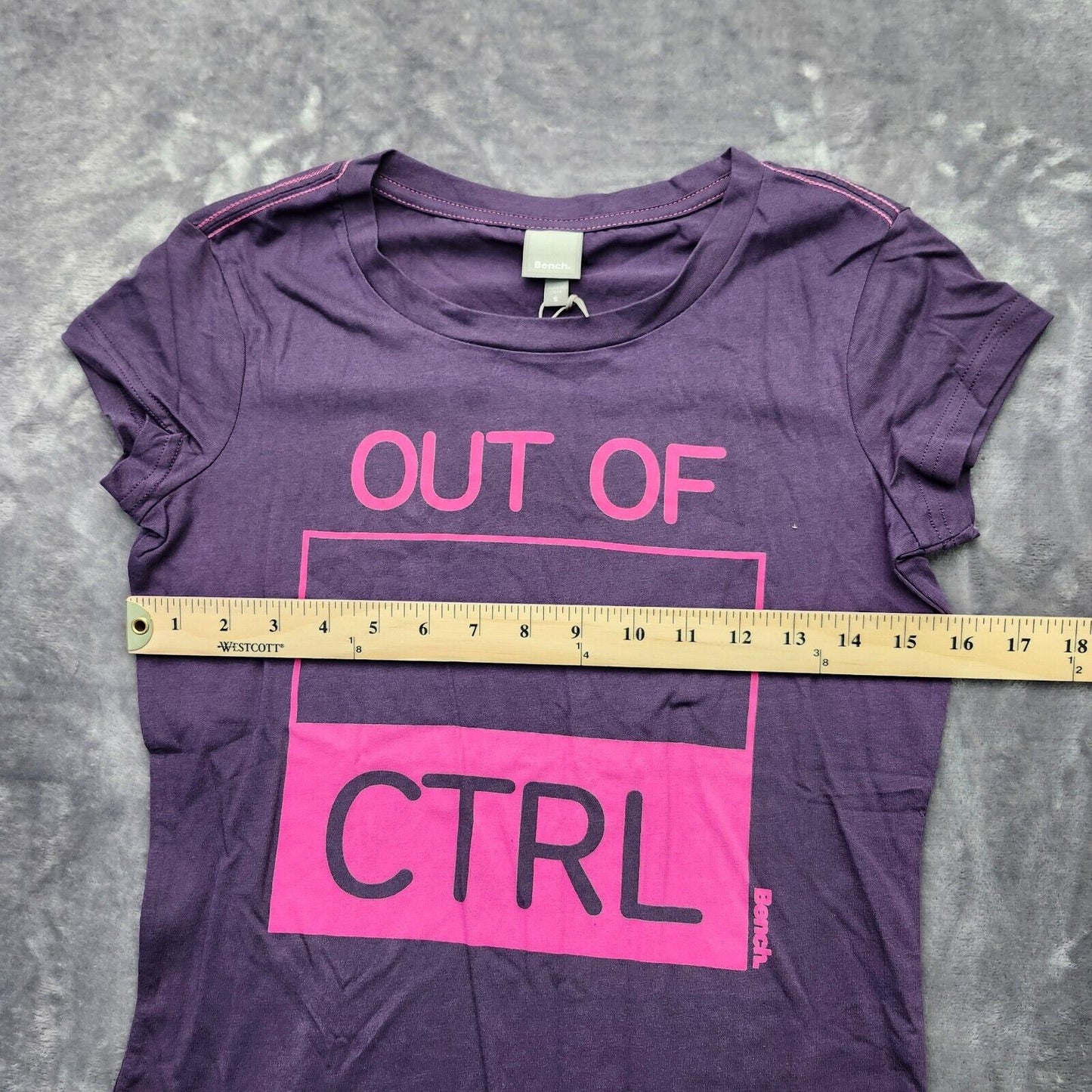 Bench Urbanwear Womens Cap Sleeve Purple T-shirt Out of CTRL Size Small