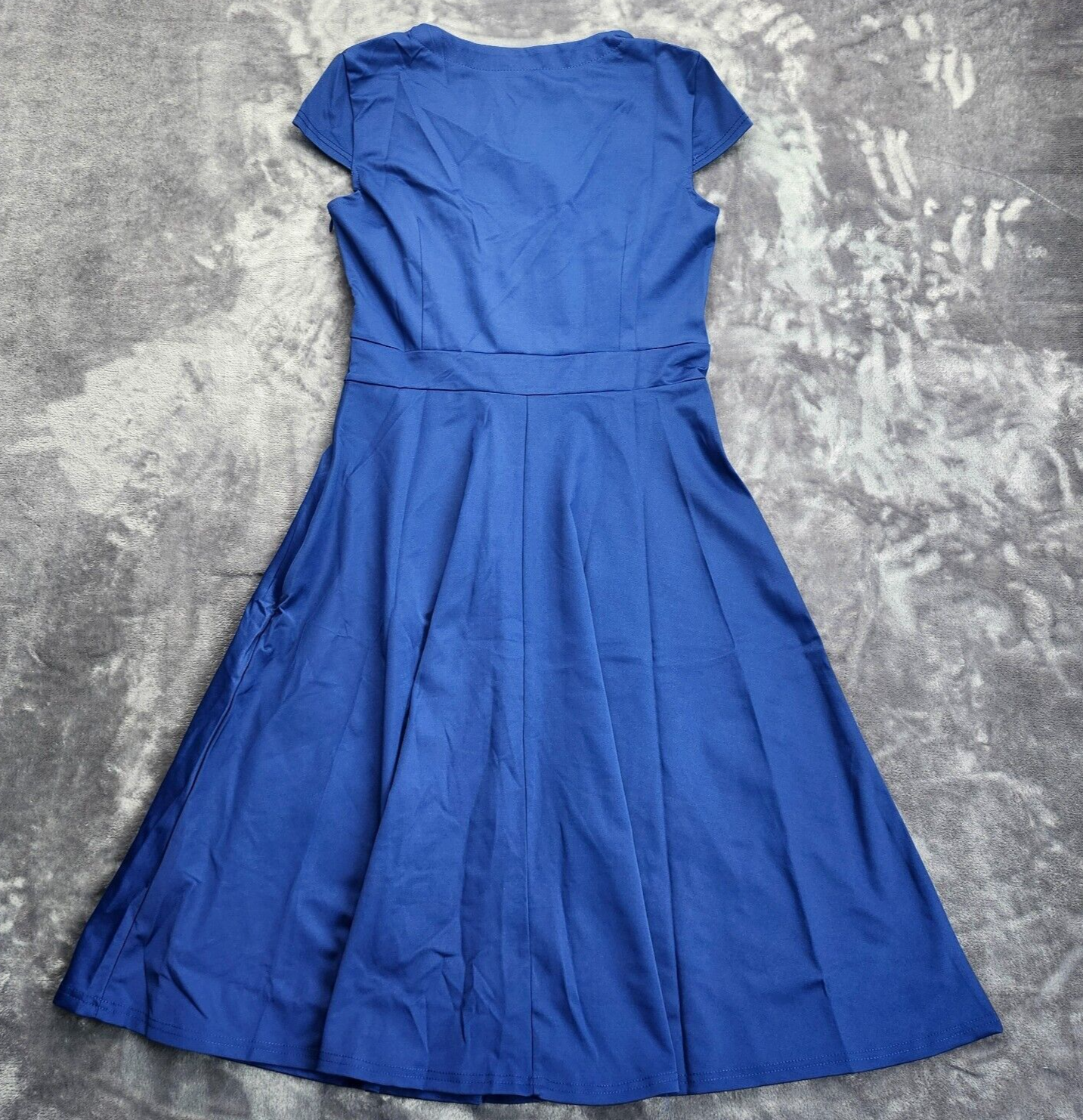 Womens Cap Sleeve Dress, Knee Length Casual Cocktail Dress Blue Medium