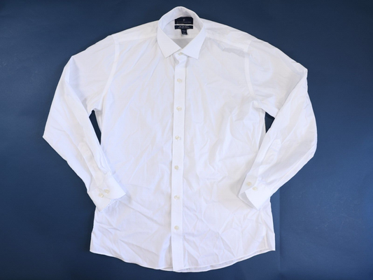 Button Down Slim Fit Dress Shirt White 15.5 33