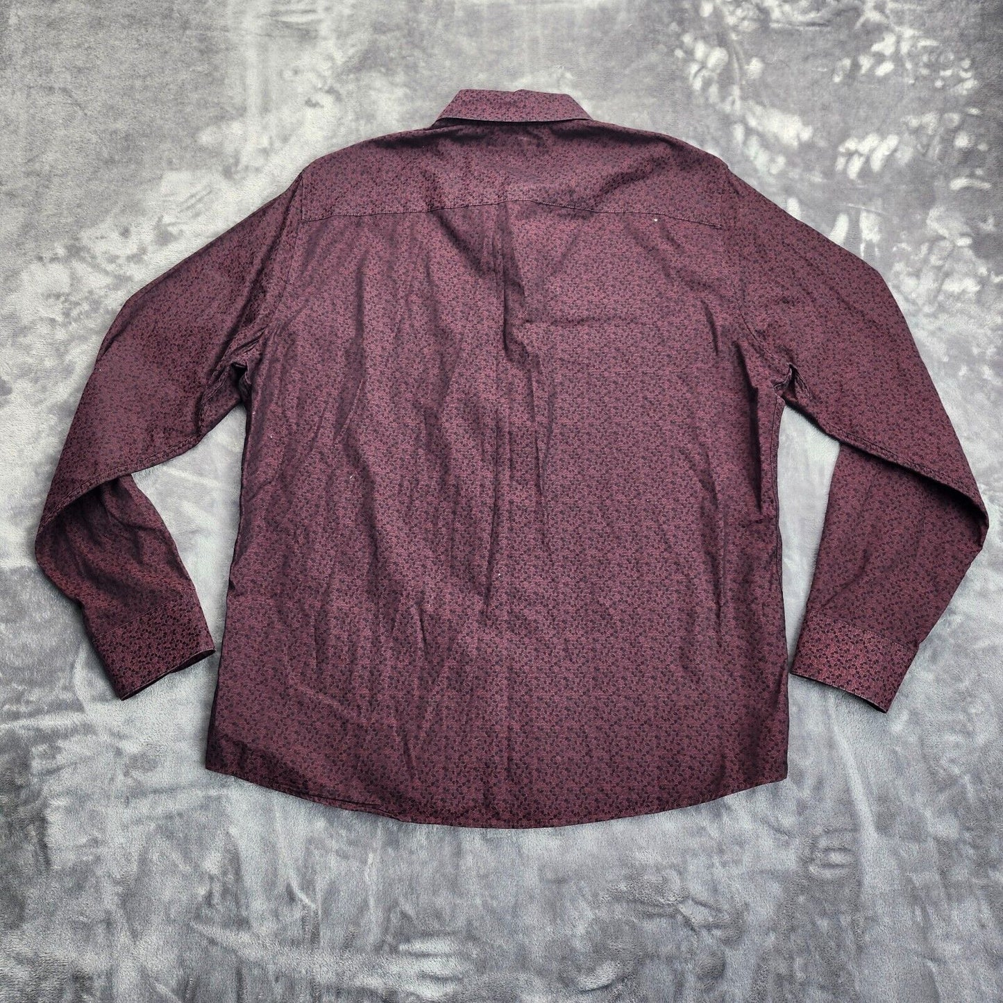 MARC ANTHONY LUXURY SLIM FIT Dress Shirt Burgundy Size L