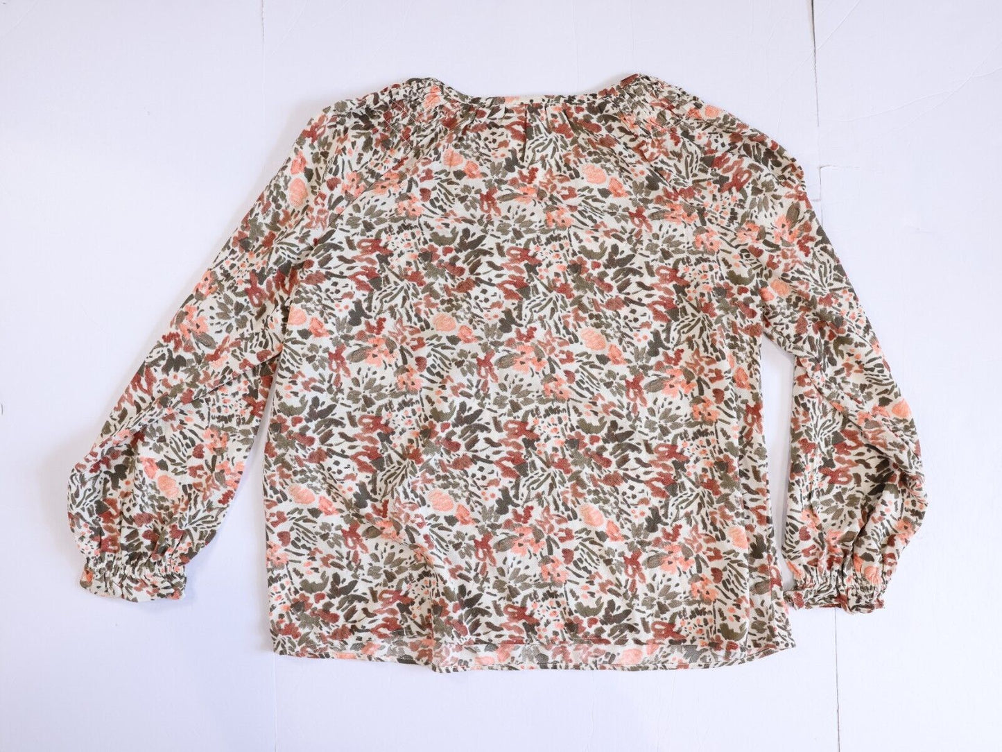 Jessica Simpson Ladies' V-Neck Blouse Boho Neutral Cream Floral Large