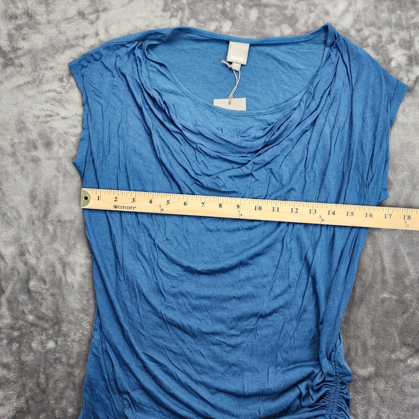 NWT Bench Urban Wear Womens Blue Tank top with draped neck sm