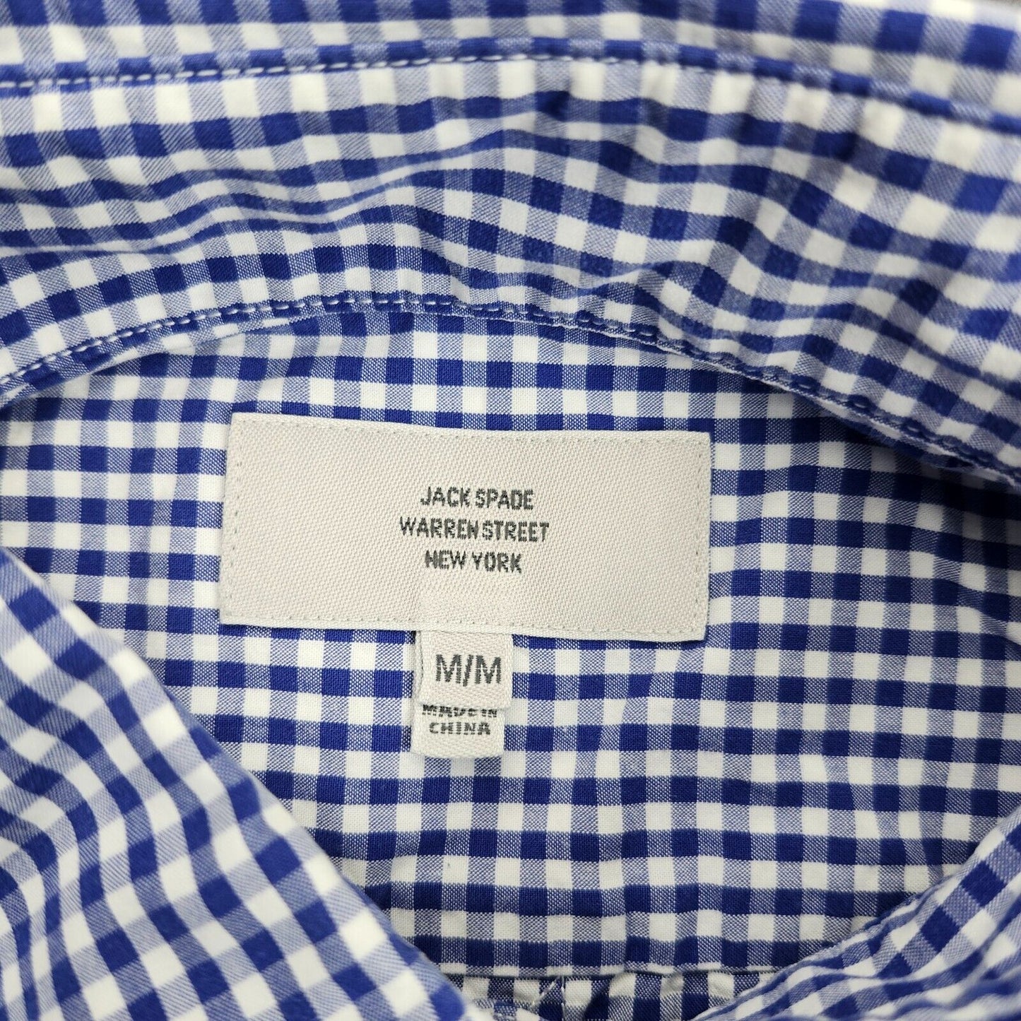 Jack Spade NY Mens Button Up Dress Shirt Medium Blue Checks