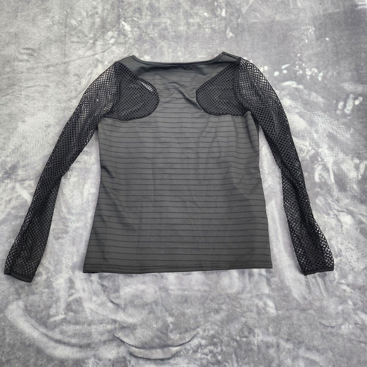 Women’s Punk Rock Fishnet Mesh Sleeve Blouse Gothic Size XL