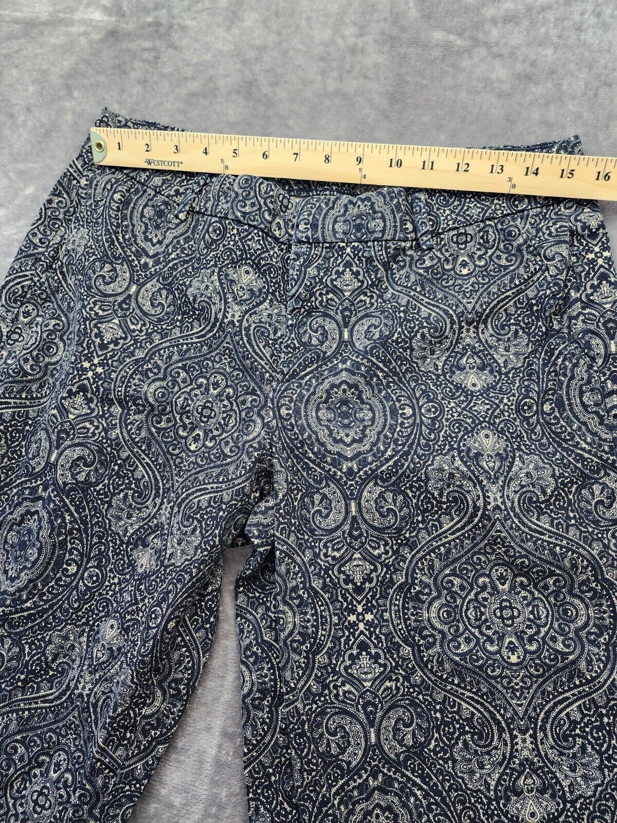 Dockers Paisley Skinny Ankle Casual or Dress Pants Size 12 Black & Silver Women