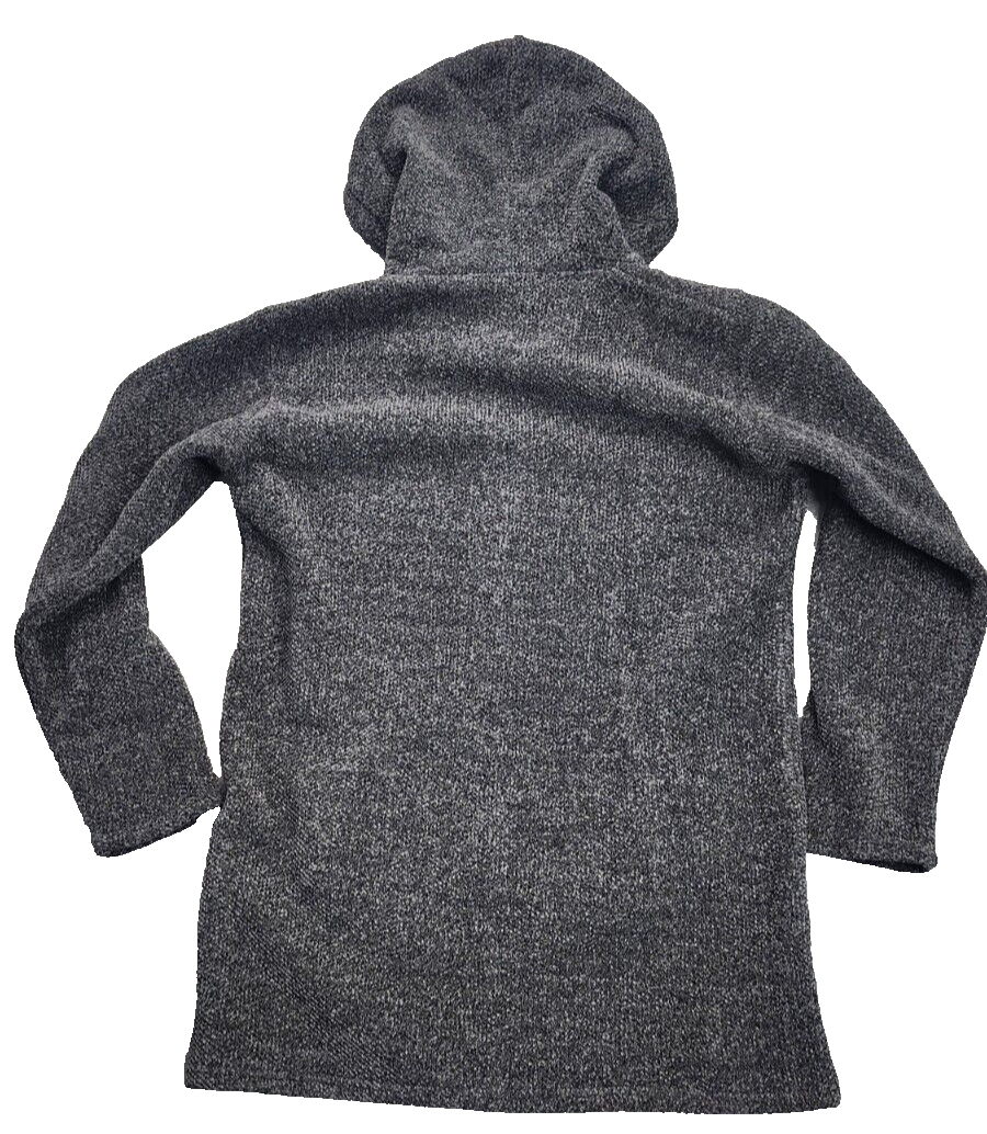 Mens Comfy Jacket Sweater Knitwear Hooded Coat Charcoal Grey Size 2XL