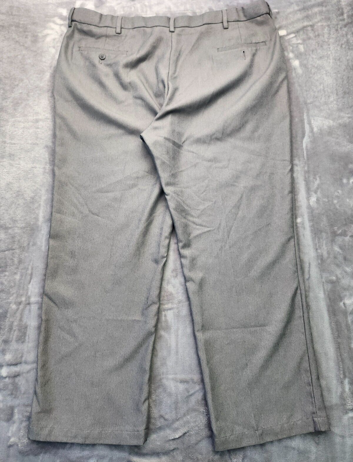 Haggar Cool 18 Pro Dress Pants Mens 44x30 Classic Fit Gray Stretch Waistband