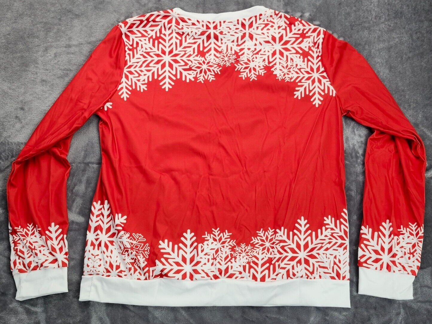 Snowman Print Long Sleeve Crewneck Casual Graphic Top Sweatshirt Large