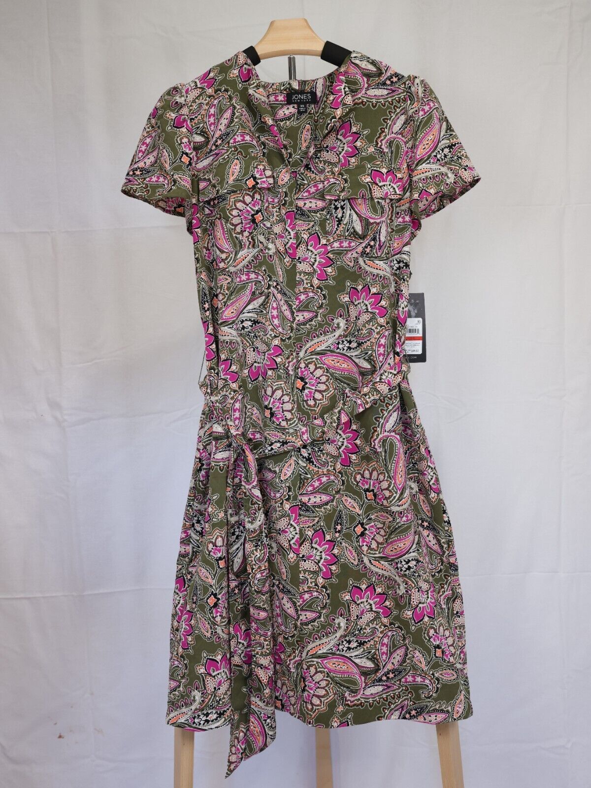 Jones New York Womens Paisley Printed Short Shirtdress size XS