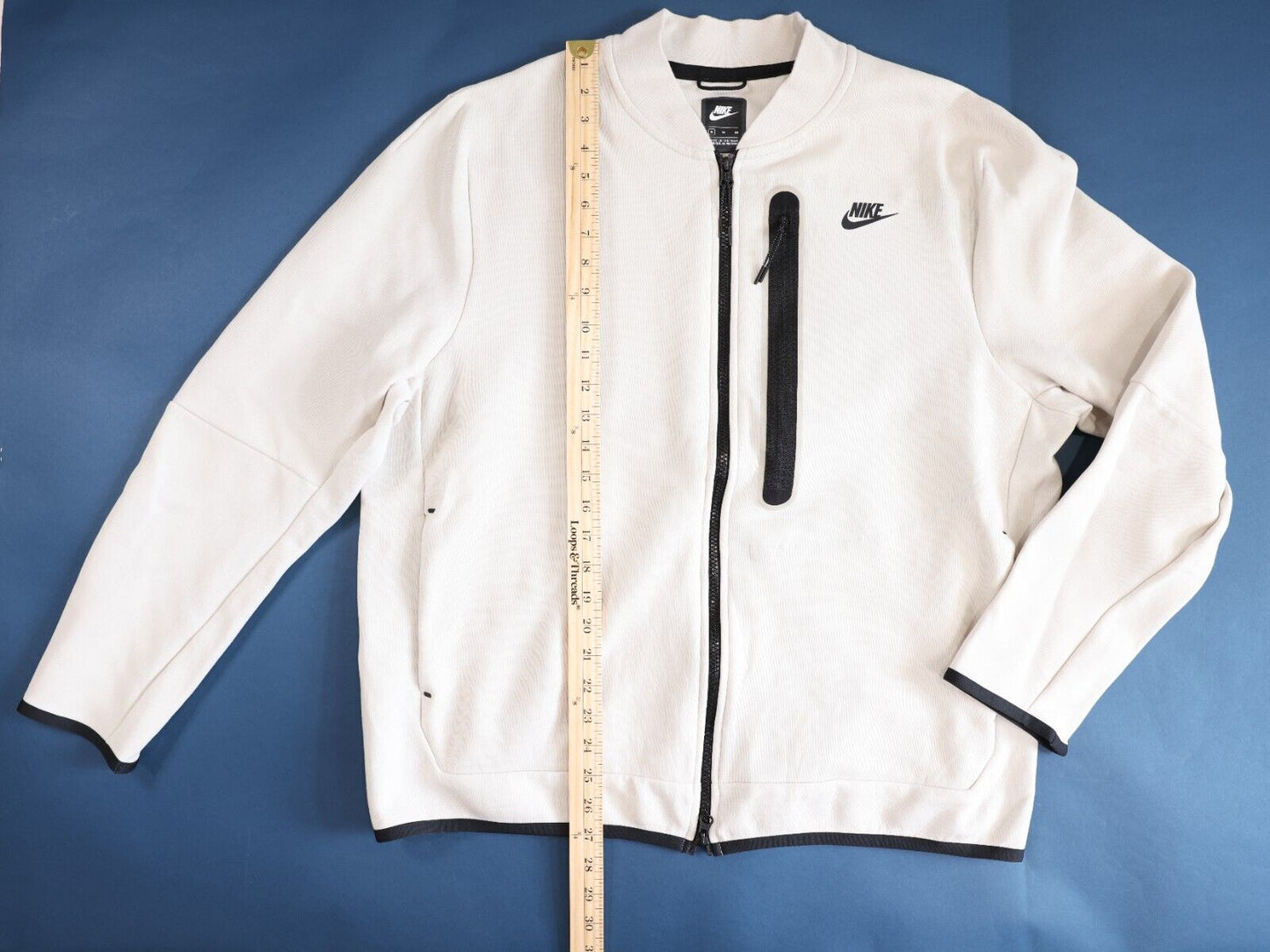 Nike Zip Up Jacket White / Beige with Black Accent Size XL