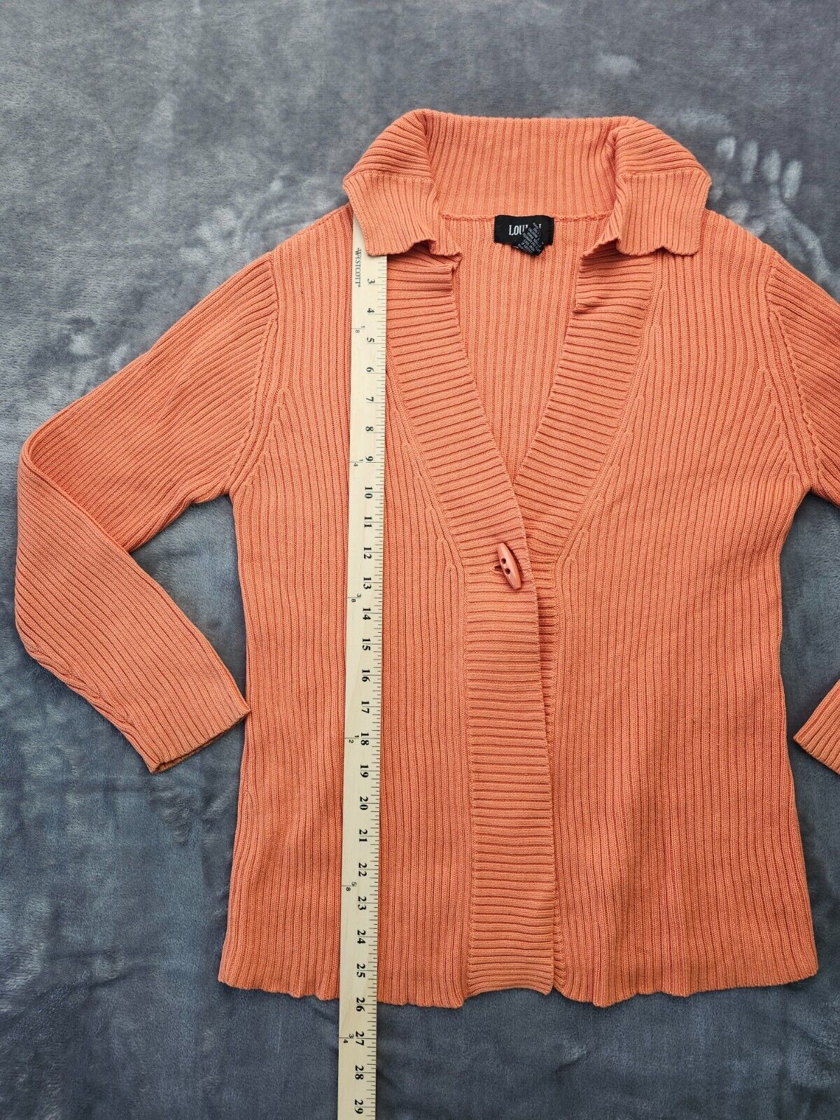 LOULOU Orange Knit Cardigan womens Size Medium