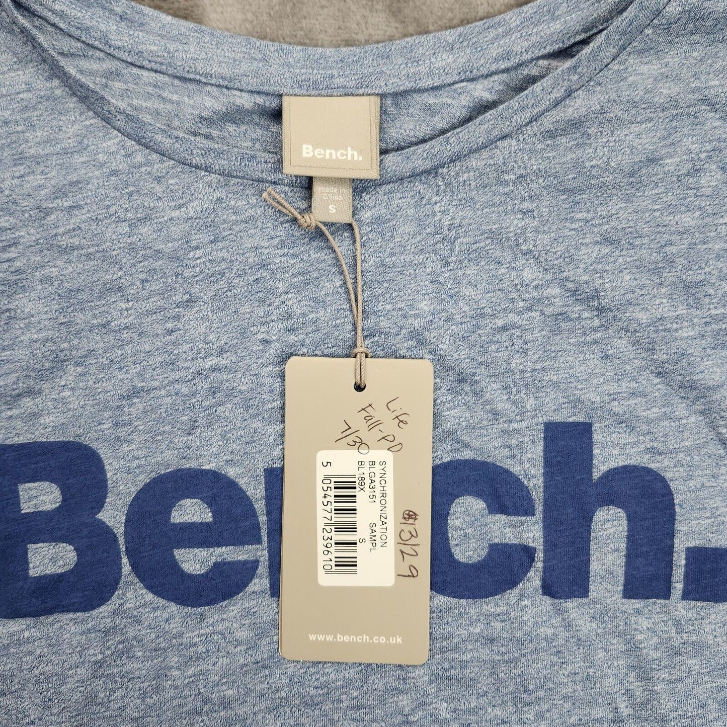 Bench Urban Wear Womens Cap sleeve T-Shirt Blue with Logo Size Small