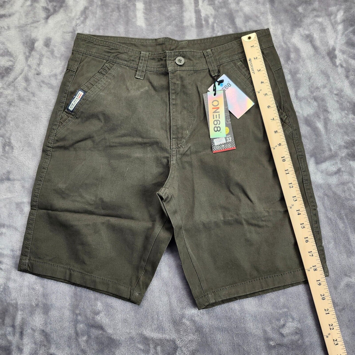 Men’s Pocket Zipper Denim Cargo Shorts Size 32