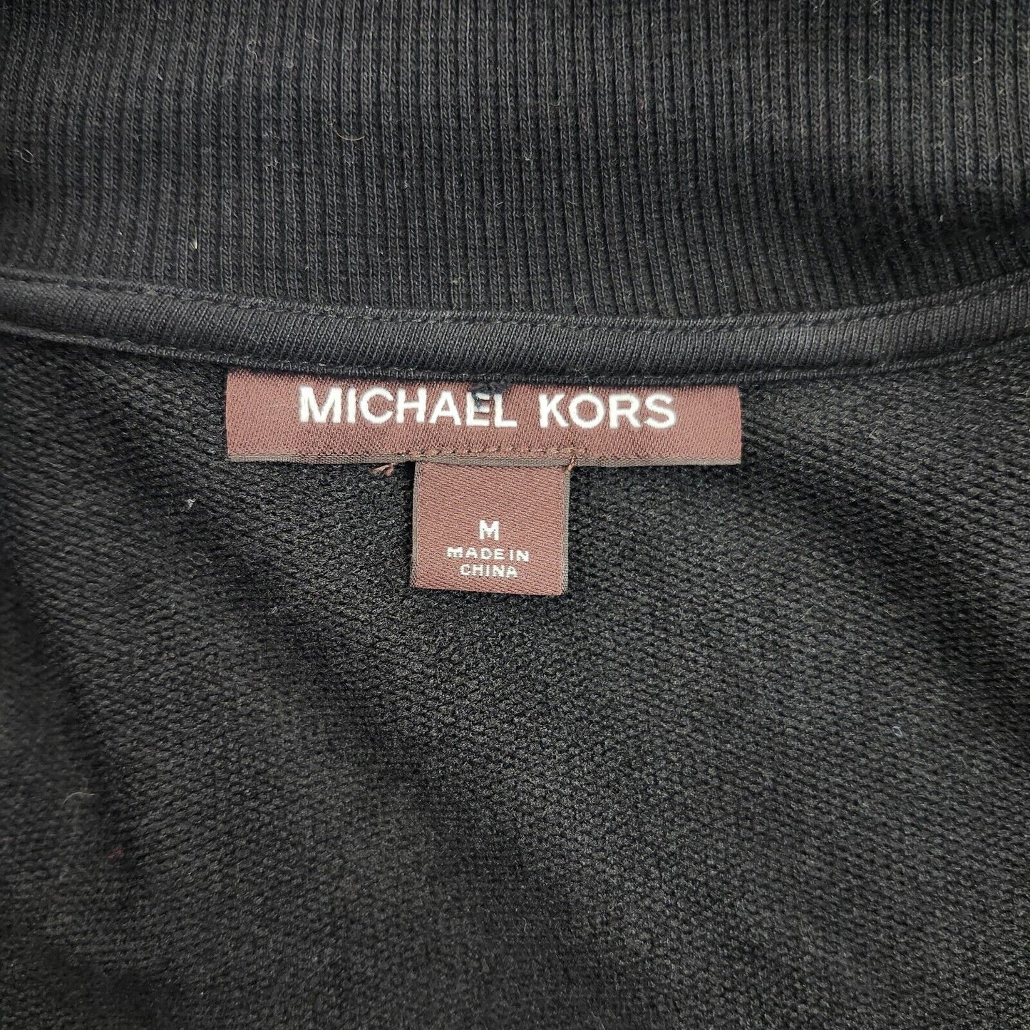 MICHAEL KORS Zip up colared sweetshirt with faux leather front Medium