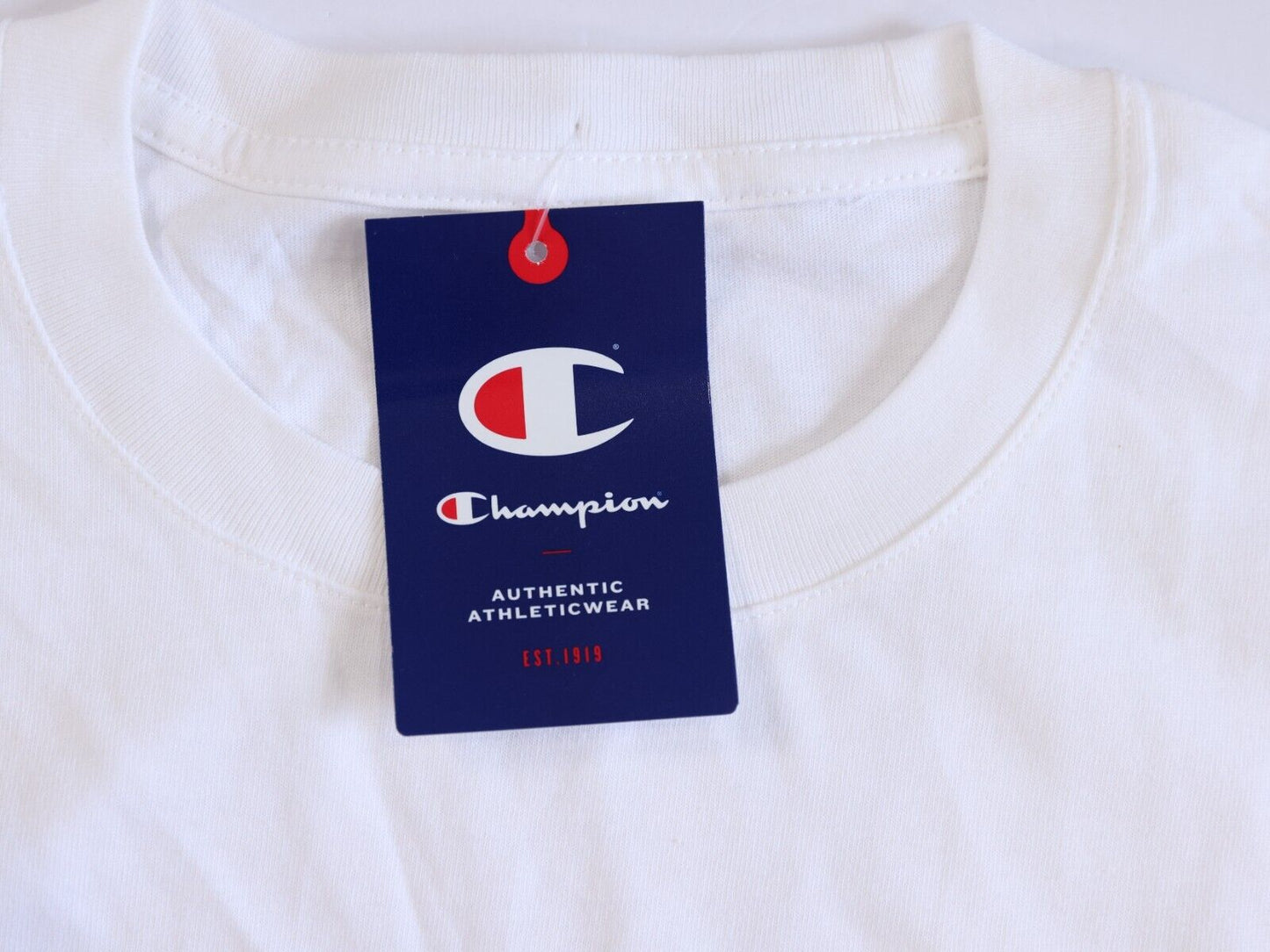 Champion NWT Men’s Size M Classic White 100% Cotton Graphic Logo T-Shirt Tee