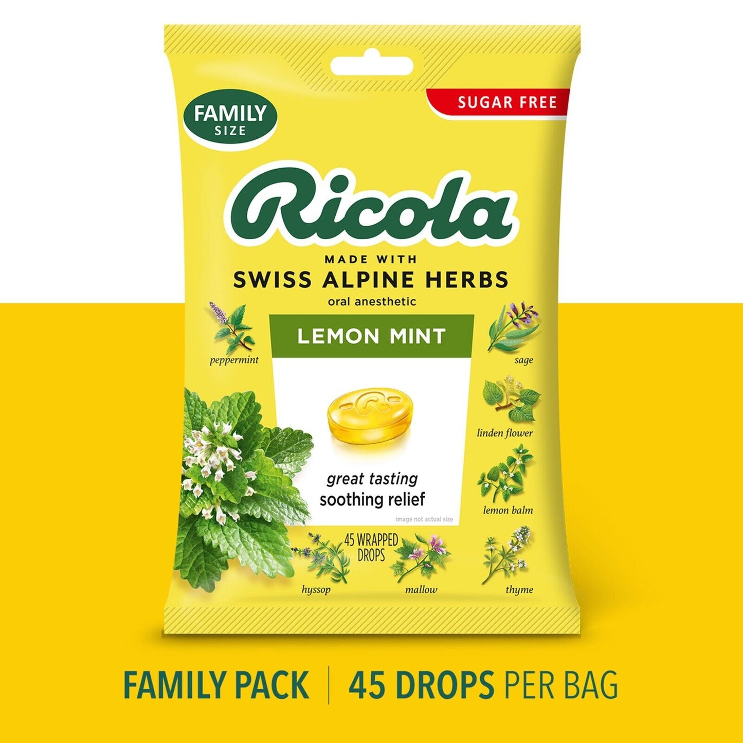 Ricola Cough Drops - Sugar Free Lemon Mint - 45ct (2 pack)