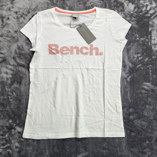 Bench Urban Wear Womens T-Shirt Size Small White Red Logo