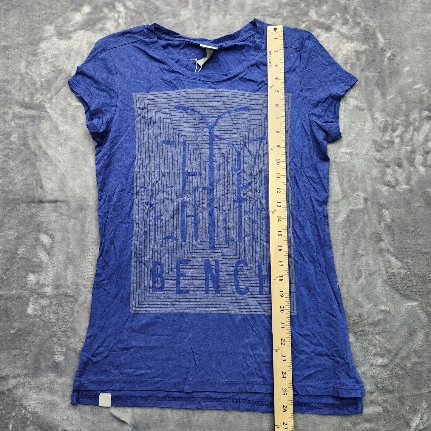 Bench Urban Wear Womens Athletic Cap Sleeve T-Shirt Size SM Blue