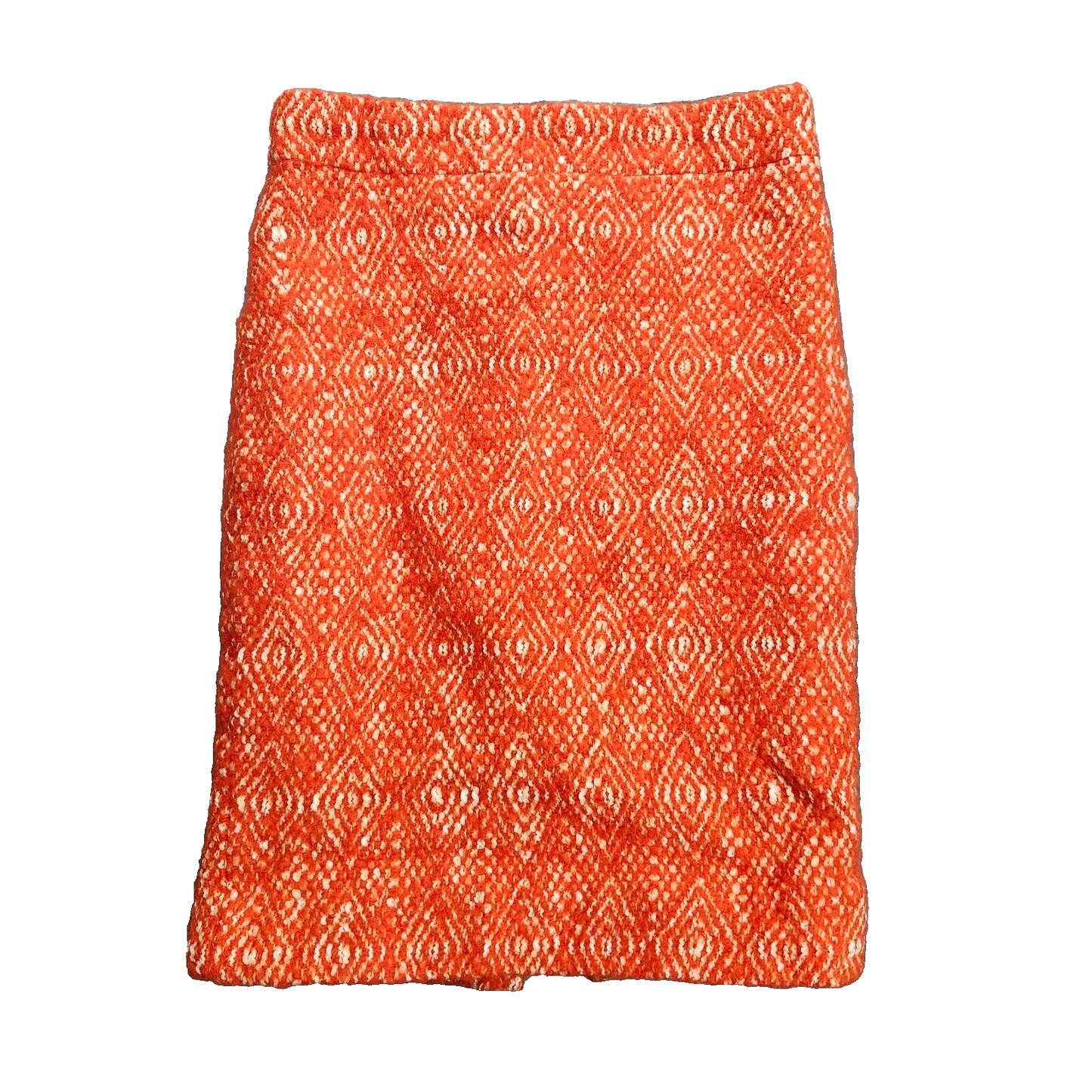 J. Crew Wool Skirt Womens Size 00 Petite Orange Lined Knee Length No 2 Pencil